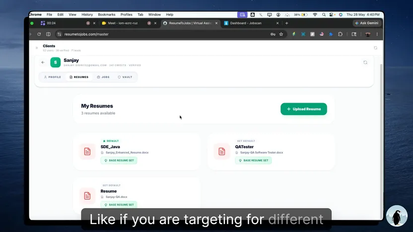 ResumeToJobs walkthrough of rewriting a resume for an applicant tracking system